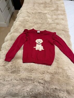 Kids Red Dog Knit Sweater